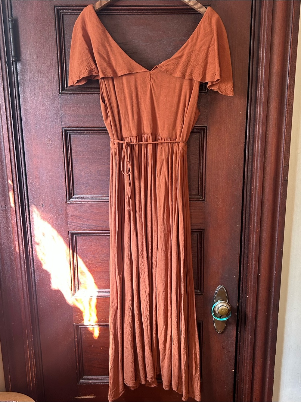 Christy Dawn Monarch Midi Dress in Rust Boho Cottagecore Flutter Sleeve Size XL - Picture 4 of 9